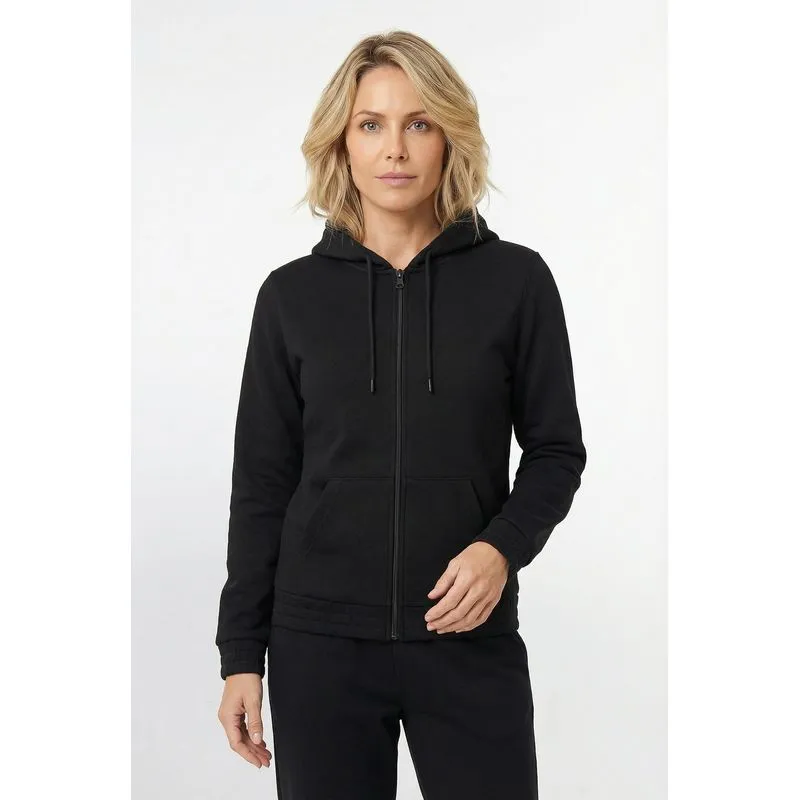 Jaqueta feminina moletom com capuz 61377 G / Preto
