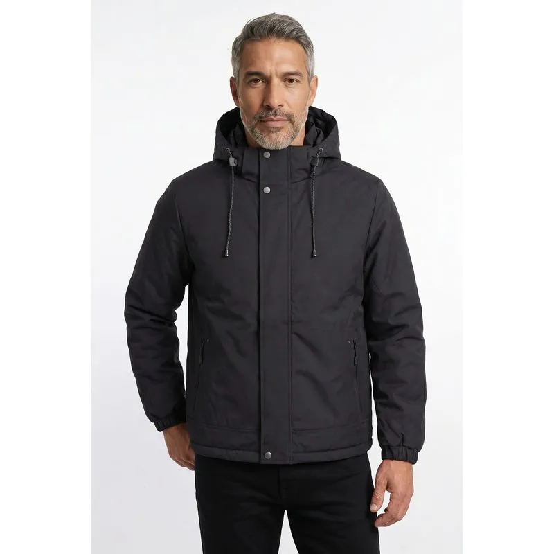 Jaqueta masculina nylon com capuz removível 69414 M / Preto