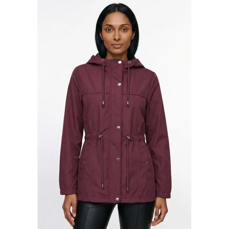 Parka feminina nylon com capuz removível 61168 GG / Bordô
