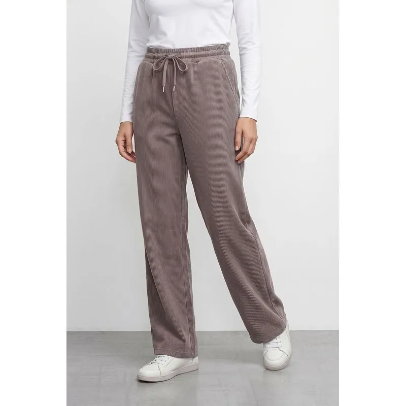 Calça reta feminina veludo 61534 M / Marrom