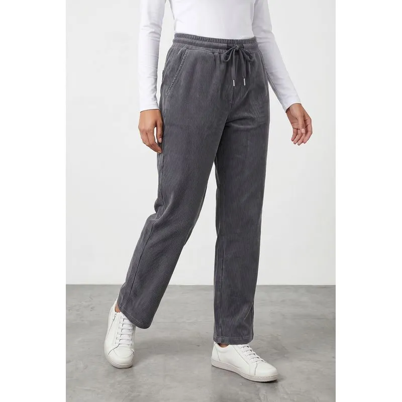 Calça reta feminina veludo 61534 G / Chumbo