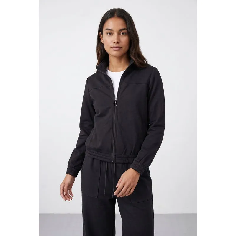 Jaqueta feminina básica moletom forrada 61379 P / Preto