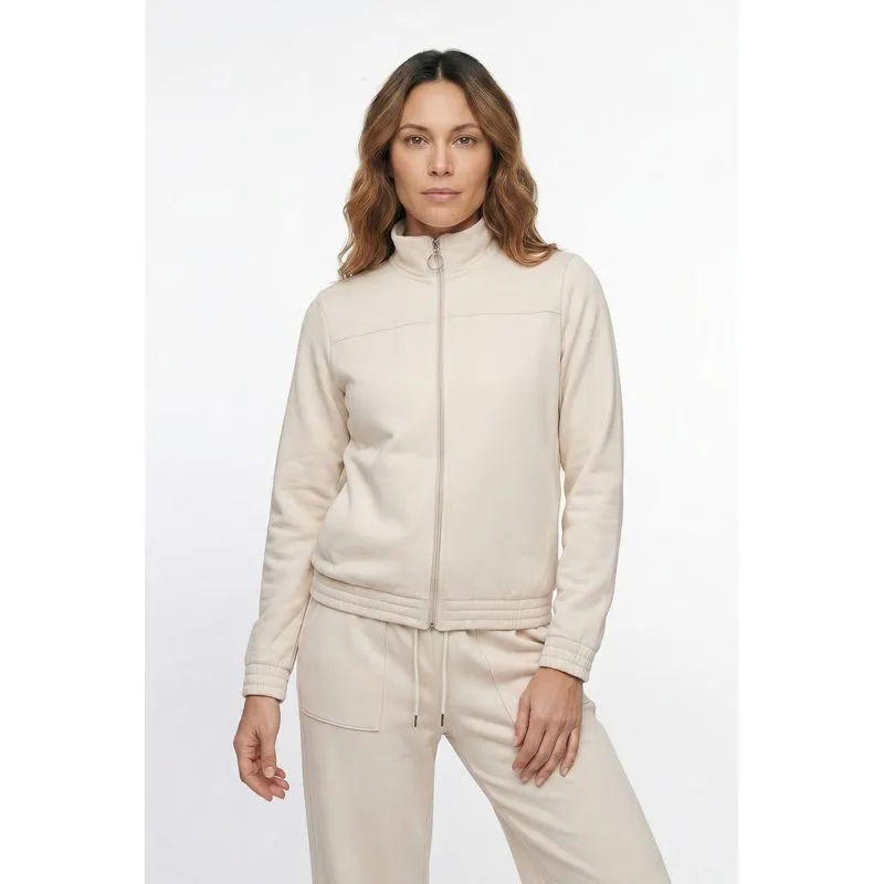 Jaqueta feminina básica moletom forrada 61379 P / Cru