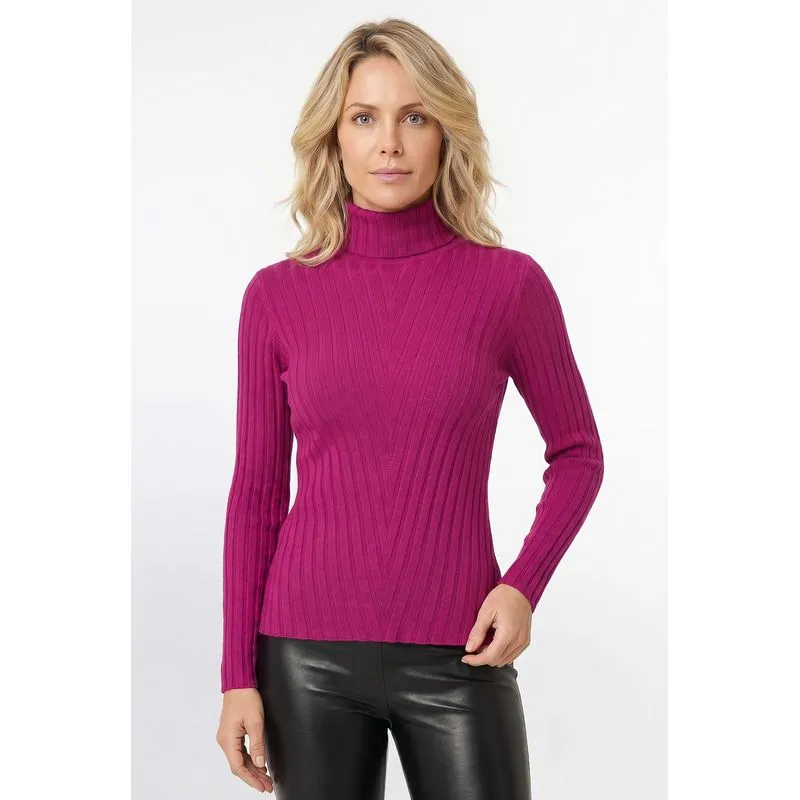 Blusa feminina de malha gola alta 61143 P / Pink