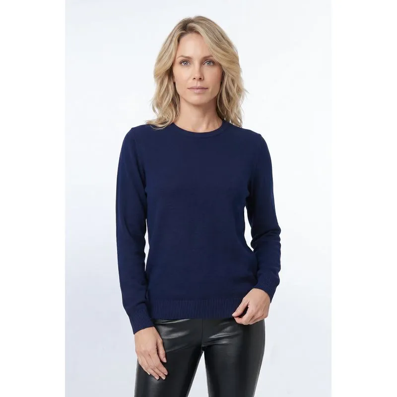 Blusa feminina malha básica gola redonda 61319 M / Azul Marinho