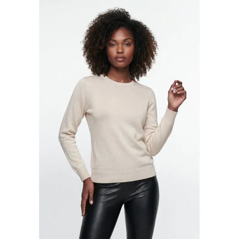 Blusa feminina malha básica gola redonda 61319 G / Cru
