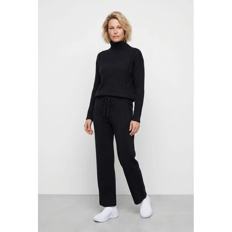 Conjunto feminino de malha modal gola alta 61935 GG / Preto