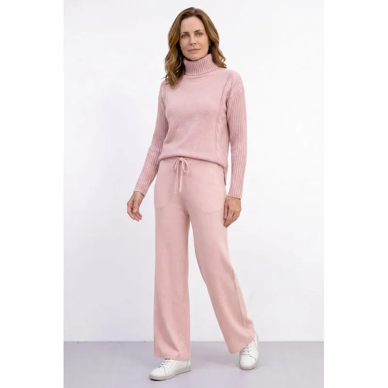 Conjunto feminino de malha modal gola alta 61935 P / Rosa