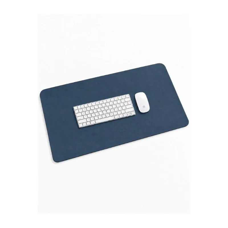 Desk Pad Grande 90x40 em couro liso Niv Azul