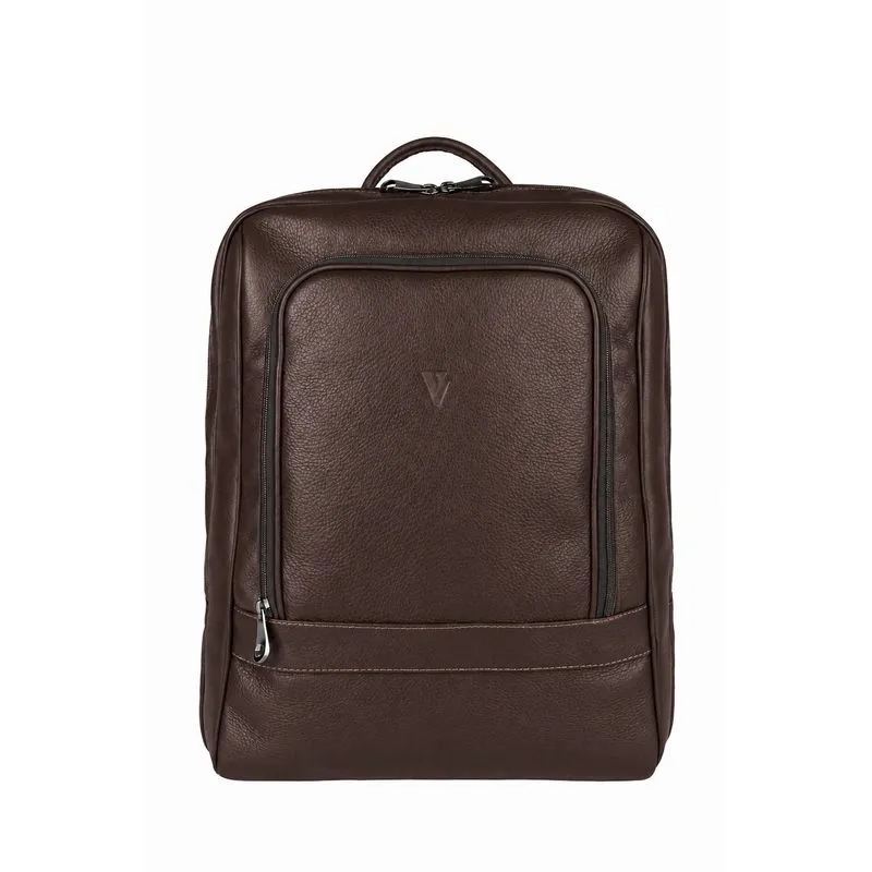 Mochila de couro slim masculina Enzo Café