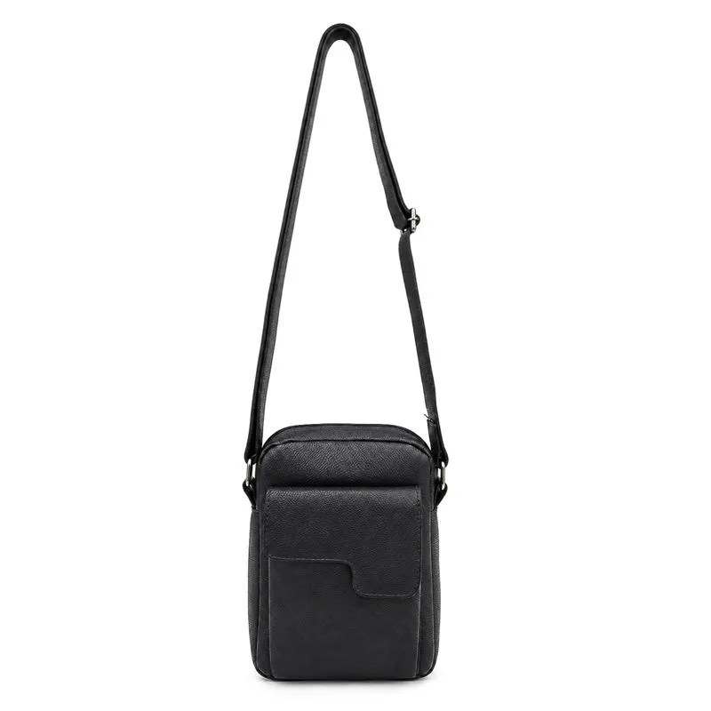 Bolsa shoulder bag masculina em couro Pedro Preto