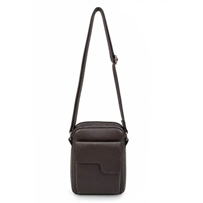 Bolsa shoulder bag masculina em couro Pedro Café