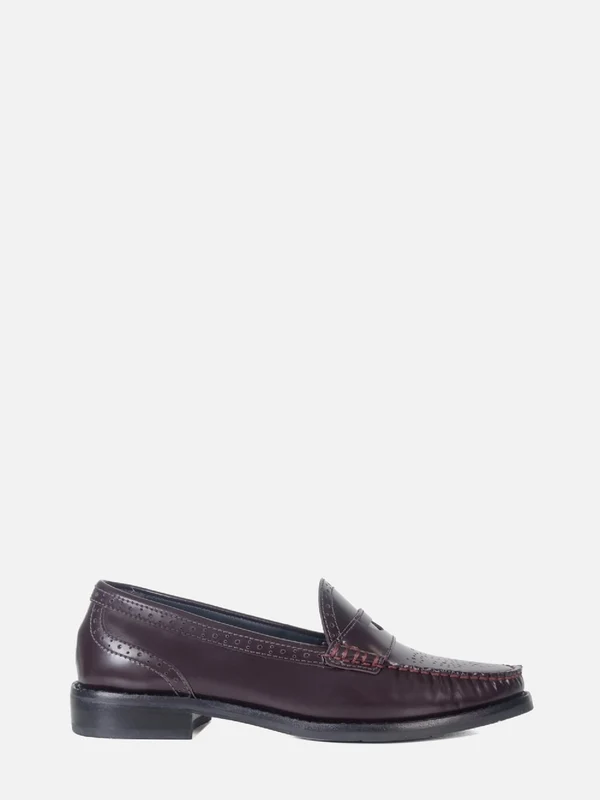MOCASSIM EM COURO GIU WINE BROGUE 38