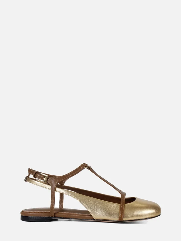 SAPATILHA EM COURO LOLA OURO 38