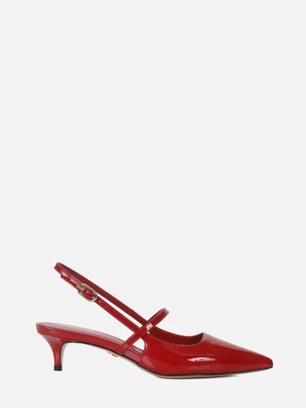 SCARPIN EM COURO RAFFA VERNIZ RED SLING BACK 40