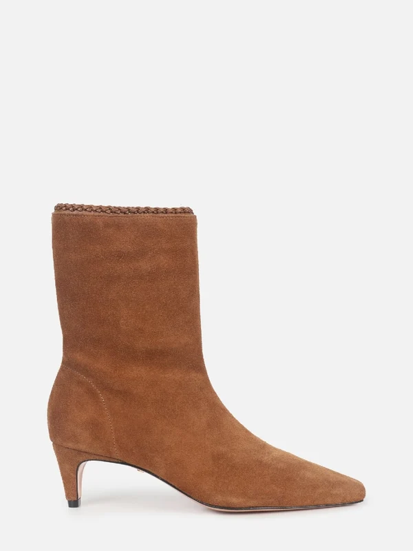 BOTA DE CAMURÇA MAITE CANELA SALTO BAIXO 35