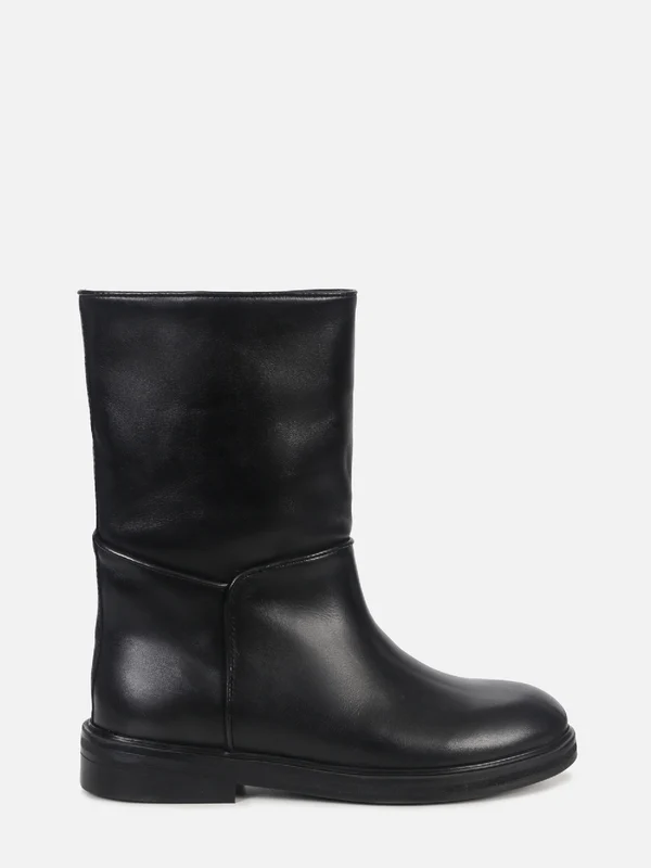 BOTA DE COURO TEODORA PRETO CANO MÉDIO 36