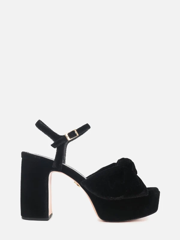 SANDÁLIA DE FRIDA VELVET PRETO PLATAFORMA 39