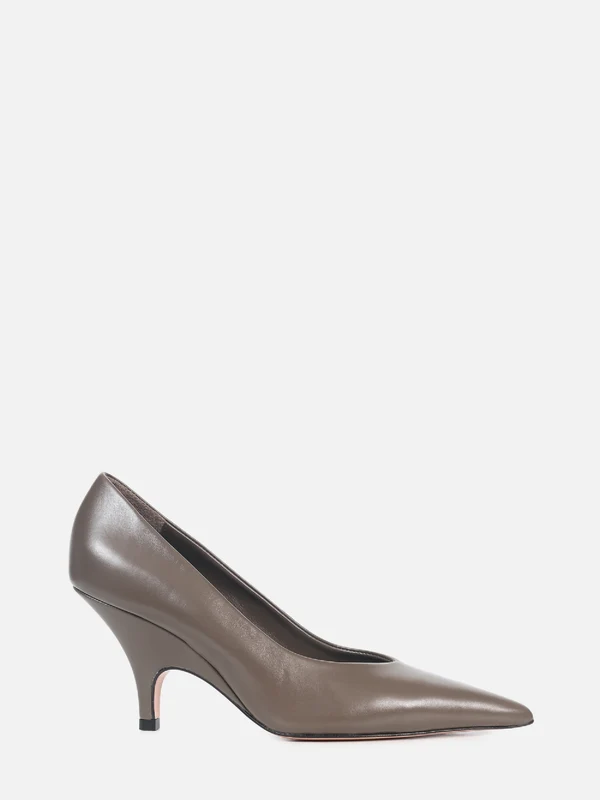 SCARPIN DE COURO FRANCIS CINZA SALTO MÉDIO 38