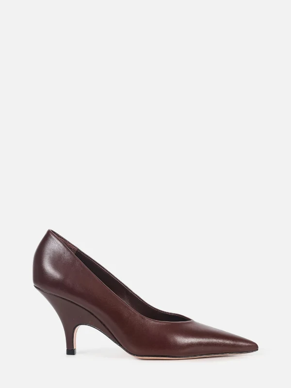 SCARPIN DE COURO FRANCIS PINHÃO SALTO MÉDIO 40