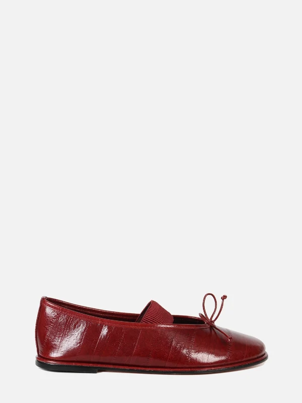 SAPATILHA EM COURO VALENTINA BURGUNDY MARY JANE 40