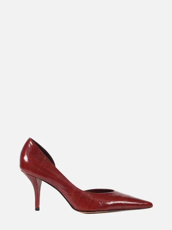 SCARPIN EM COURO VERÔNICA BURGUNDY SALTO MÉDIO 39