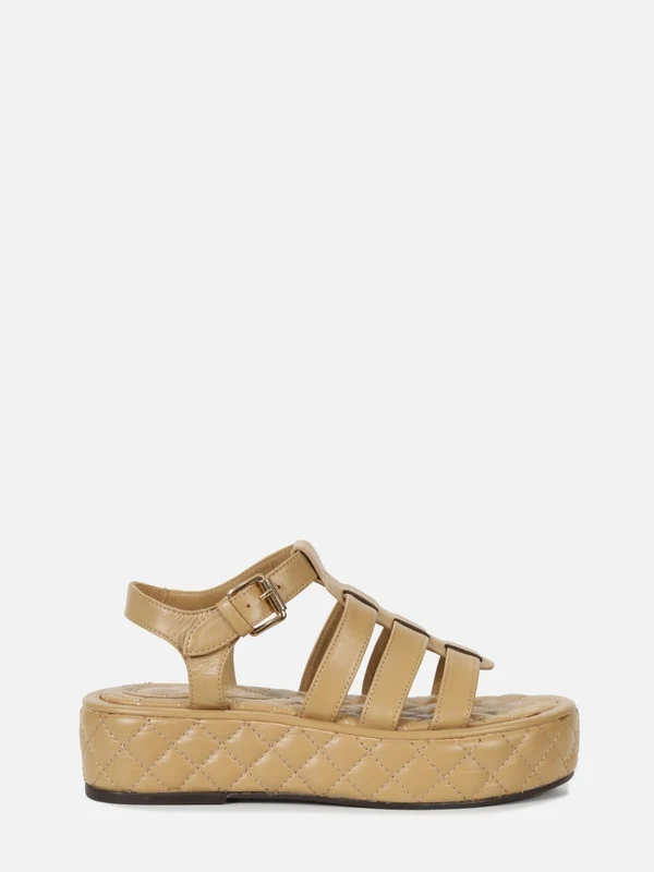 FLATFORM EM COURO ELISE SAFARI COM MATELASSÊ 34
