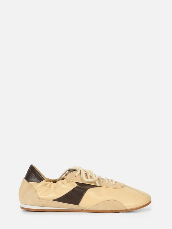 TÊNIS SNEAKERINA JOLIE EM COURO LIGHT BUTTER AMARRAÇÃO 39