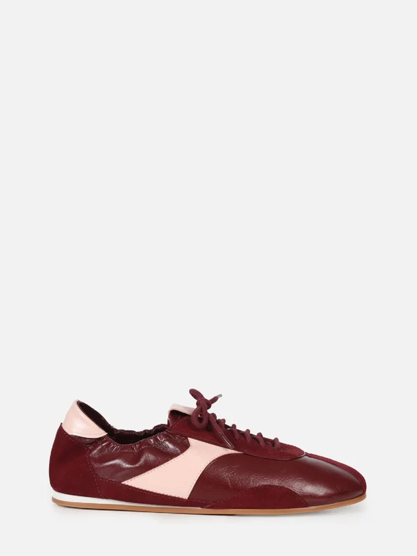 TÊNIS SNEAKERINA JOLIE EM COURO BURGUNDY AMARRAÇÃO 36