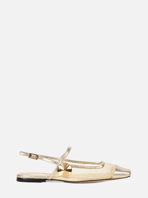 SAPATILHA EM TELA AMELIE SATURNO COM METAL DOURADO 35