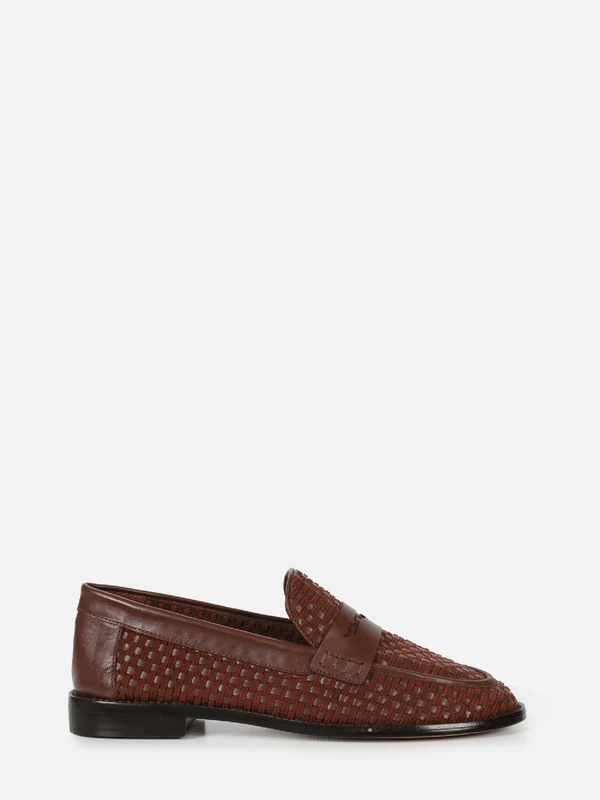 MOCASSIM EM COURO E CAMURÇA ALICIA CHOCOLATE TRESSE 38