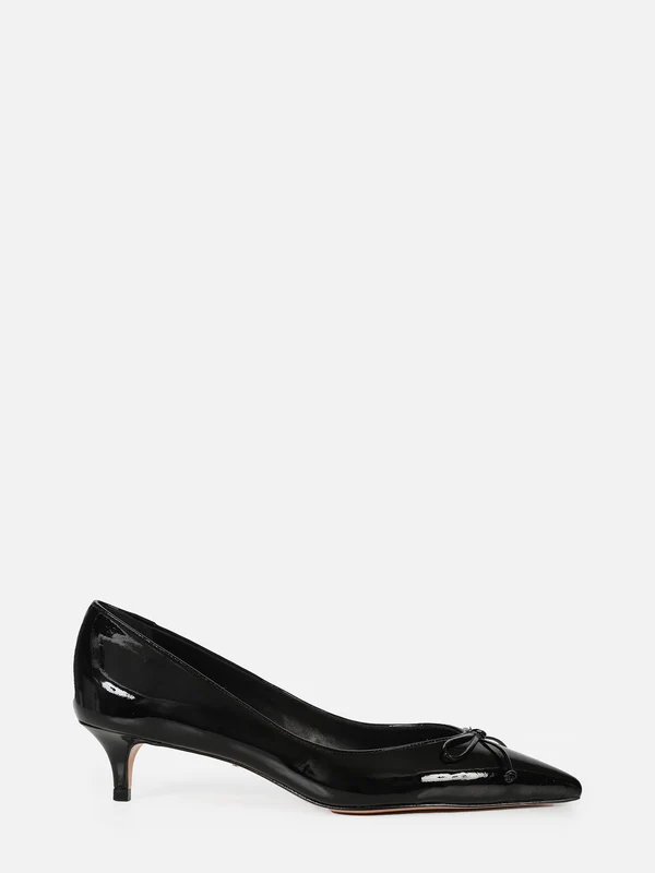 SCARPIN EM COURO VERNIZ MARIE PRETO SALTO BAIXO FINO 39