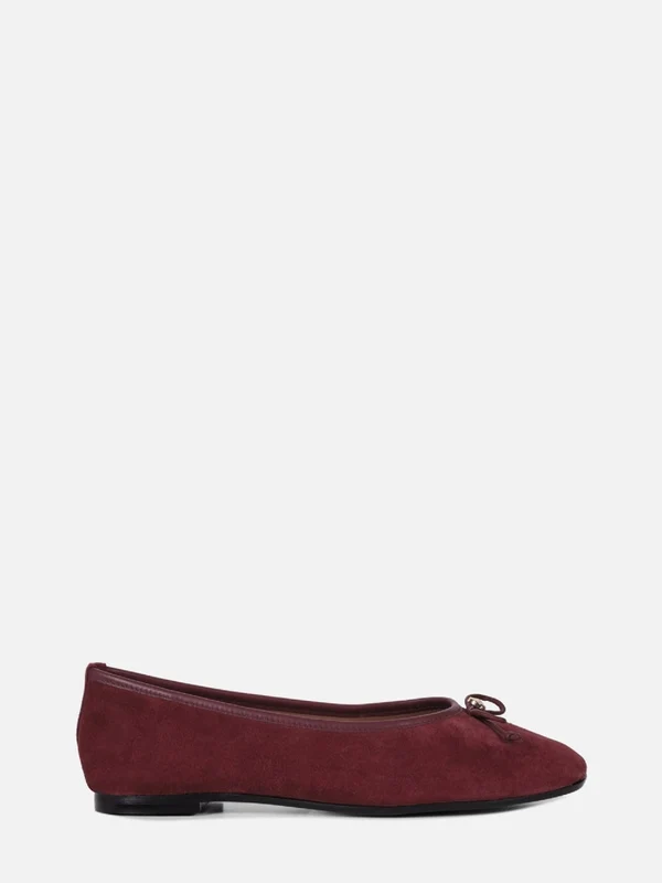 SAPATILHA EM CAMURÇA LILA BURGUNDY BICO QUADRADO 36