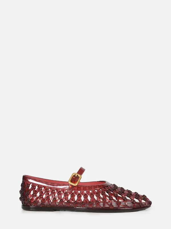 SAPATILHA LARA JELLY BURGUNDY BICO REDONDO FIVELA 38