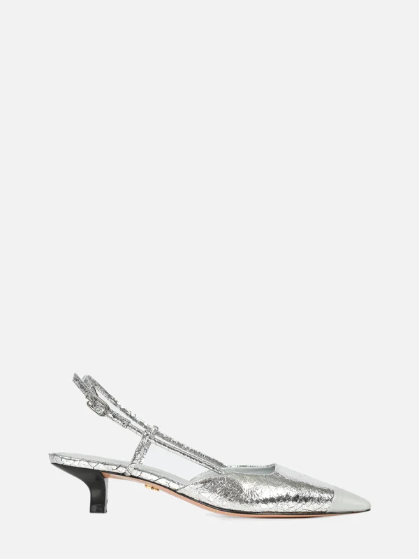 SCARPIN DUO CRAQUELE PRATA 40