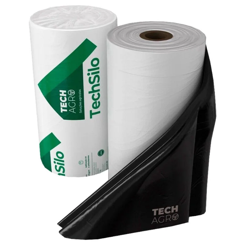 Lona Plástica Techsilo Preta/Branca 10x50m 40kg Techagro
