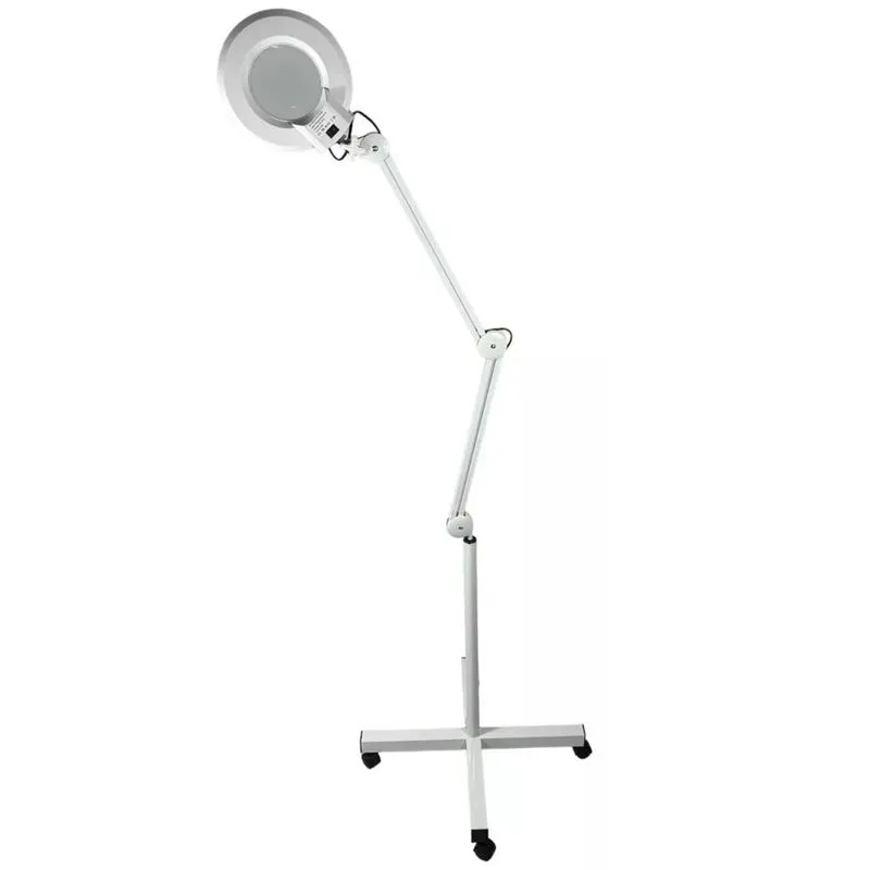 Lupa Luminária Articulada Led Estética com Tripé Branco