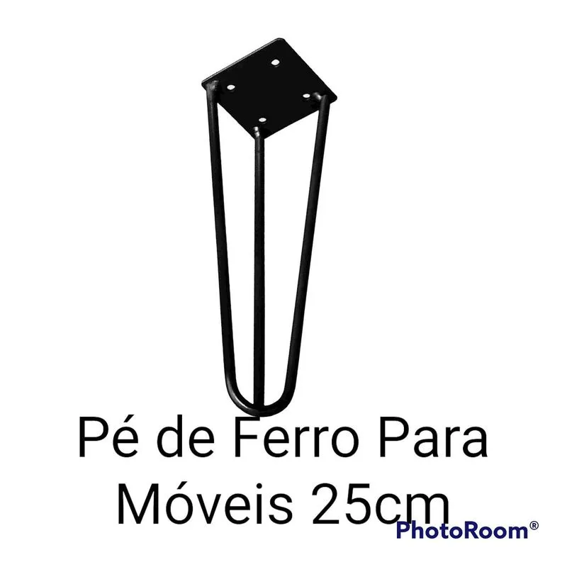 Pé De Ferro Hairpin Legs 25cm Preto Medcombo
