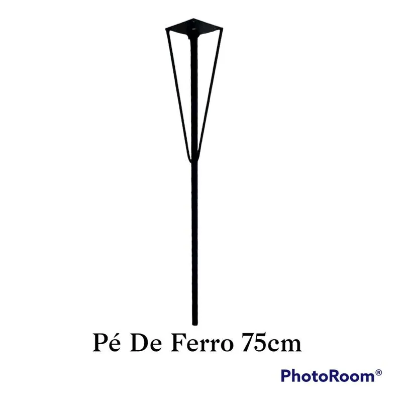 Pé Ferro Base Mesa Tubo Aço Quadrado 15x15 75cm Preto