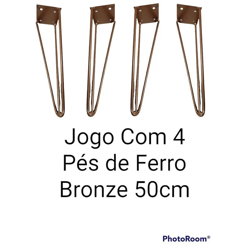 Kit Com 4 Pés De Ferro 50 Cm Bronze Medcombo