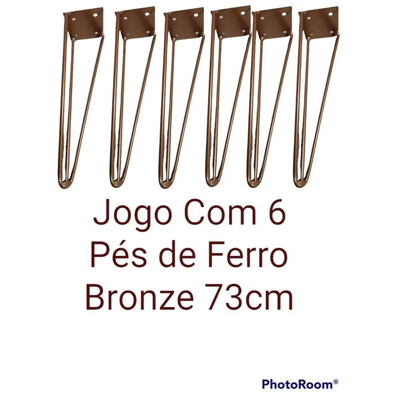Kit Com 6 Pés De Ferro 73 Cm Bronze Medcombo