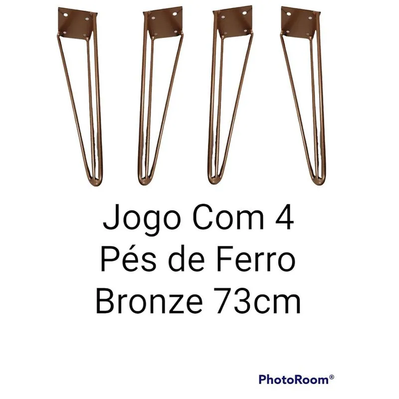 Kit 4 Pés De Ferro Hairpin Legs 73 Cm Bronze Medcombo