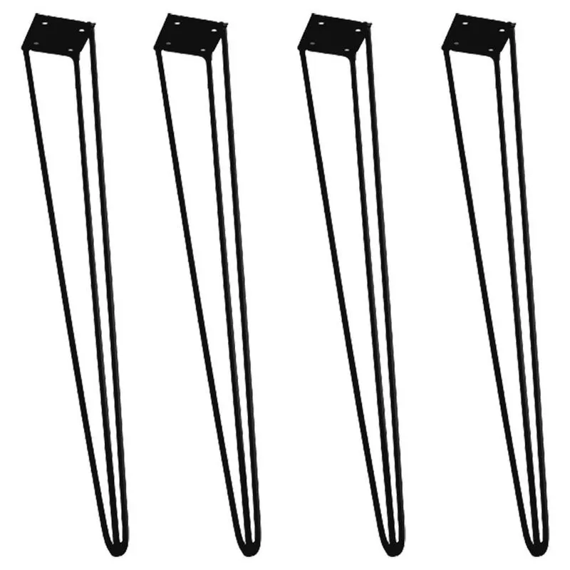 Kit Com 4 Pés De Ferro 50 Cm Preto Medcombo