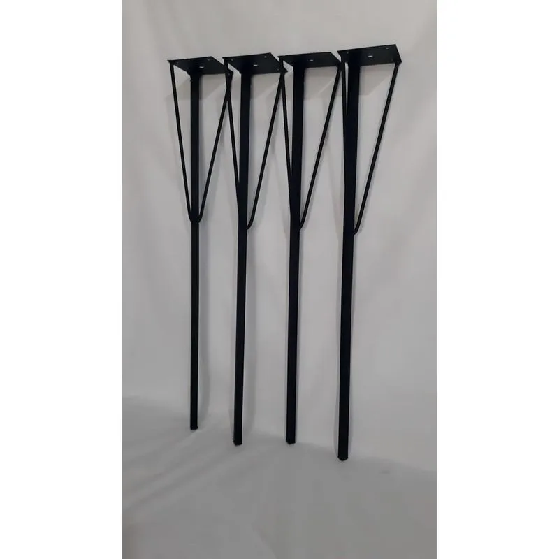 Kit 4 Pés Ferro Base Mesa Tubo Aço Quadrado 15x15 75cm Preto