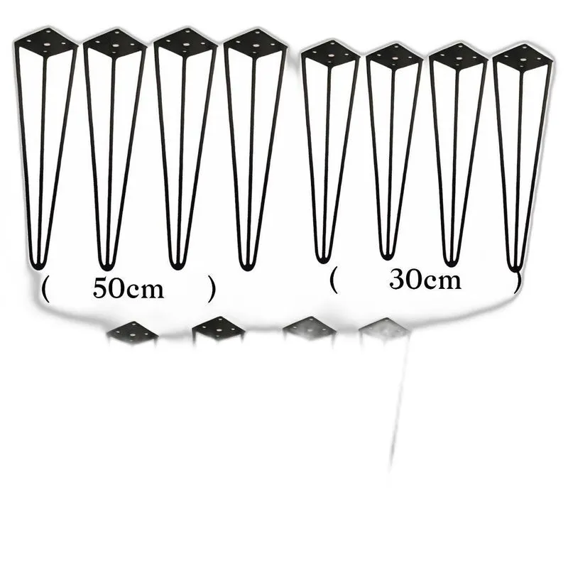 Kit 12 Und Pés Ferro Hairpin Legs 50cm4 Und, 30cm4 Und E