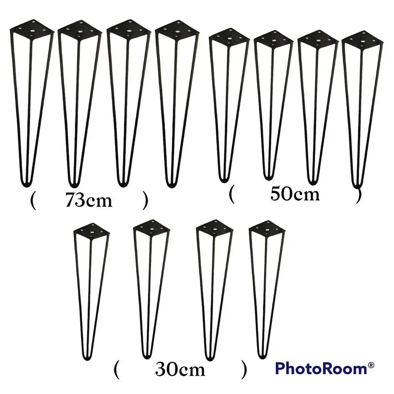 Kit 12 Und Pés Ferro Hairpin Legs 73cm4 Und, 50cm4 Und E