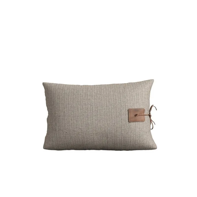 Almofada 55x35cm Em Linho Meets Alves Pereira Cinza/marrom