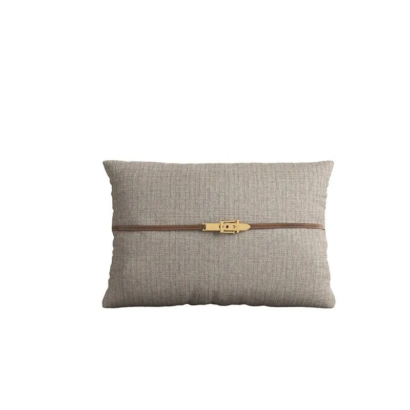 Almofada 55x35cm Em Linho Texas Alves Pereira Cinza/marrom