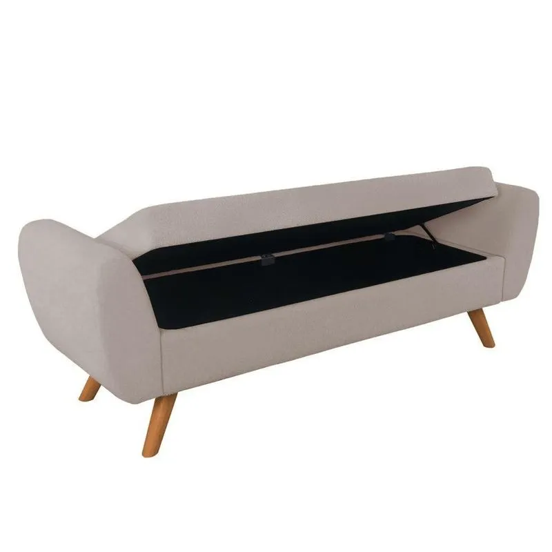 Recamier Bau Italia 1,40m Suede Bege - Inova Decor