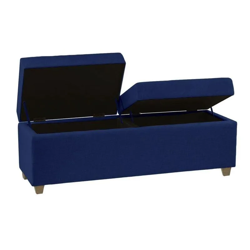 Recamier Bau Madri 1,20m Suede Azul Marinho - Inova Decor